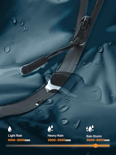Adult Rain Poncho Waterproof Hooded Zipper Raincoat with Pockets