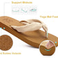 Flip Flops for Women Arch Support Summer Beach Sandals Beige Size 6