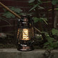 LED Vintage Lantern Metal Hanging Hurricane 12 LED Dimmer Switch Warm White Battery Operated Power Outage Indoor Camping Lighting Outdoor Brooklyn (2 Count)