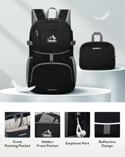 Large Lightweight Packable Hiking Backpack Foldable Travel Daypack