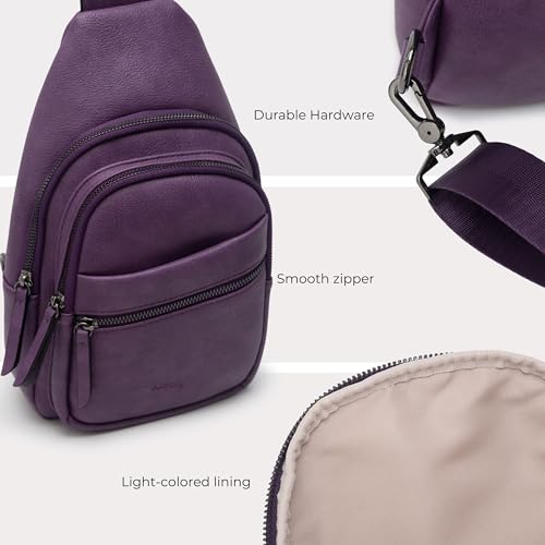 Large Sling Bag for Women Crossbody Purse Leather Fashionable Trendy Chest Bag for Travel