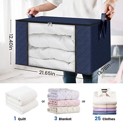 10 Pack Storage Bags for Clothes Blanket Storage Bins with Lids (10 Count)