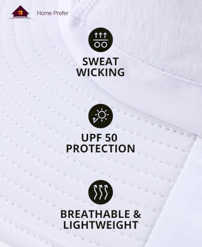 UPF 50+ Womens Mens Sun Hat with Neck Flap Wide Brim Fishing Hat Mesh Summer Beach Bucket Hat for Golf Hiking White