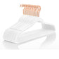 White Velvet Hangers 50 Pack Non Slip Heavy Duty Rose Gold Hooks (50 Count)