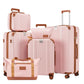 Luggage Set 6 Piece Luggage with PC+ABS Hardshell TSA Lock Spinner Wheels Carry on Lightweight Suitcase Cup Holder (6 Count)