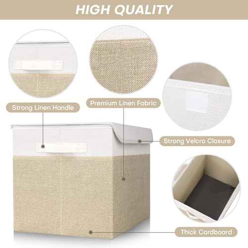 Large 42 Quarts Fabric Storage Bins with Lids [2