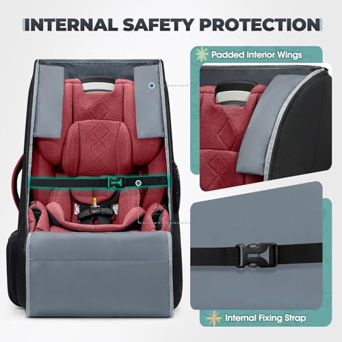 Padded Car Seat Travel Bag for Airplane Car Seat Backpack