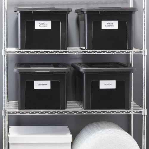Plastic File Box with Snap Lid (4 Count)