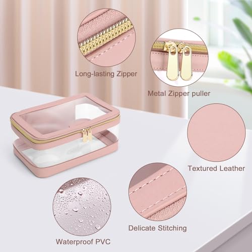 Travel Clear Makeup Bag with Makeup Brush Bag (2 Count)