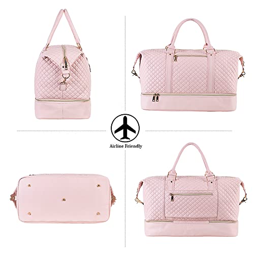 Leather Travel Bag with Shoe Pouch