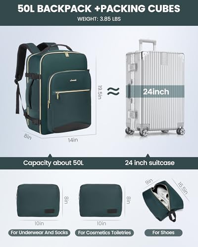 50L Travel Backpack Flight Approved Carry on Backpack