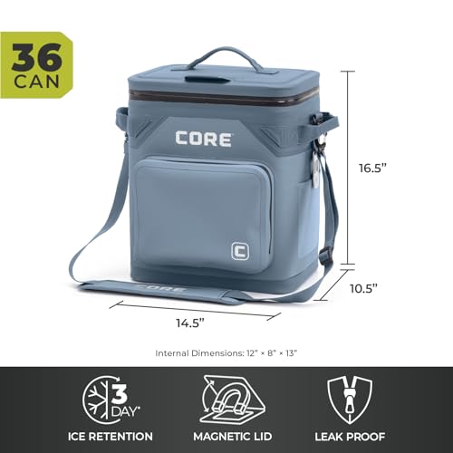 Magnetic Leak Proof 36 Can Soft Cooler with Waterproof Zipper (36 Count)