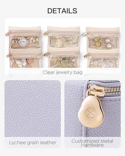 Travel Jewelry Box with Clear 6 Velvet Bags
