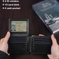 Wallet for Men RFID Blocking Genuine Leather Mens Wallets Bifold with 2 ID Window 13 Card Slots black