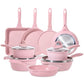 Pink Pots and Pans Set Nonstick 23pcs