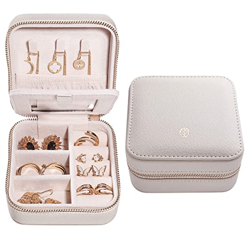 Travel Jewelry Organizer Boxes for Women Small Portable Necklace Earrings Bracelet Rings Travel Case Best Friend Birthday Gifts for Women Trendy