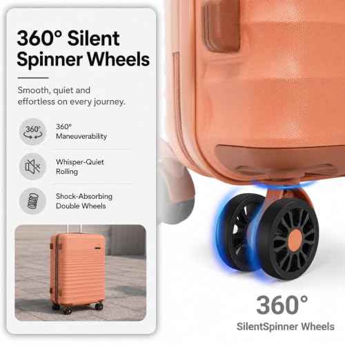 Carry On Luggage 22x14x9 Airline Approved Suitcase with Wheels