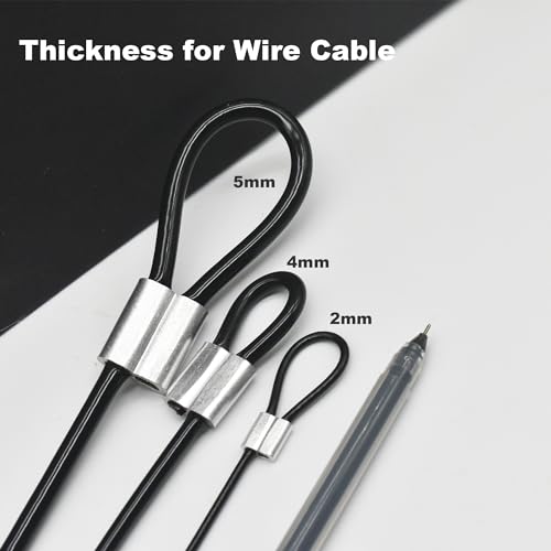 5 Pcs 4mm Wire 36 inch Vinyl Coated Stainless Steel Cable with Loops Short Wire Rope Lanyard Lock Security Chain Link for Outdoor Gates (5 Count)