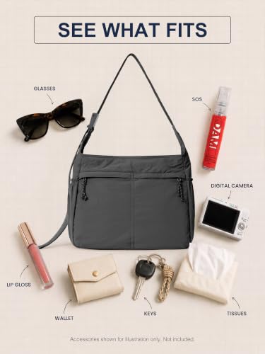 20L Crossbody Tote Bag Large Capacity Lightweight Hobo Shoulder Sling Bags for Gym Shopping Beach Travel