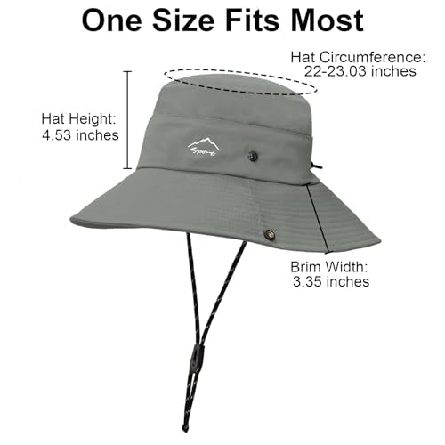 Sun Hats for Women Bucket Hat UV Protection Fishing Hat Wide Brim Safari Hats 2 in 1 Zip
