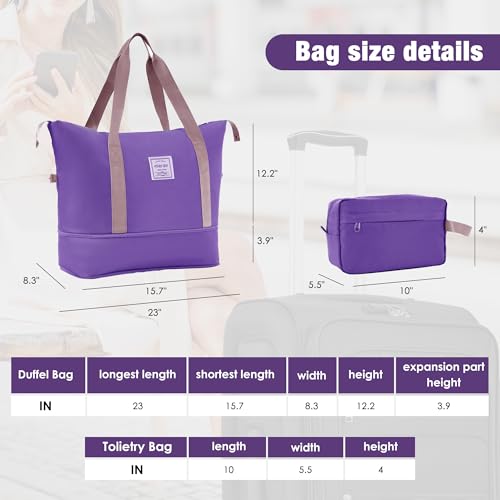 Softside Luggage Set Lightweight 3 Piece Suitcase with Duffel Bag (3 Count)