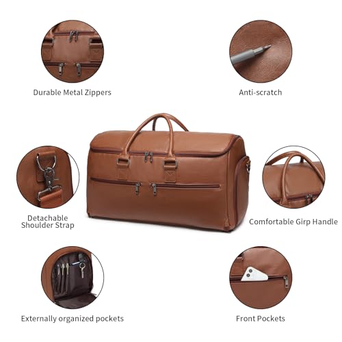 Garment Bag with Shoe Pouch Carry On Convertible Travel Duffel Bag for Men Women