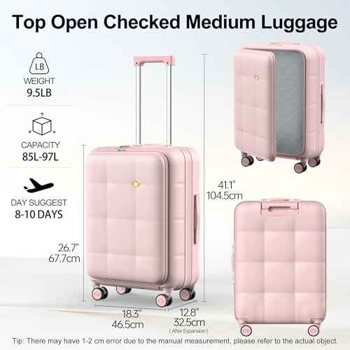 26 Inch Large Expandable Checked Luggage Hard Shell Suitcase