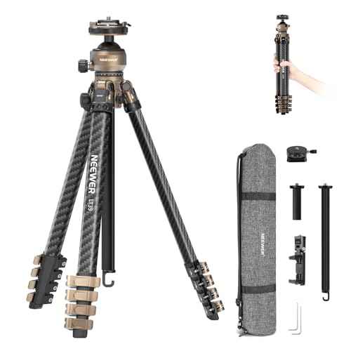 LITETRIP Carbon Fiber Travel Tripod with Pan Tilt Low Profile Ball Head