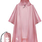 Adult Rain Poncho Waterproof Hooded Raincoat Lightweight Packable