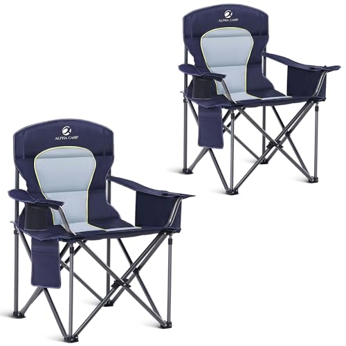 Oversized Fully Padded Camping Chairs with Lumbar Support (2 Count)