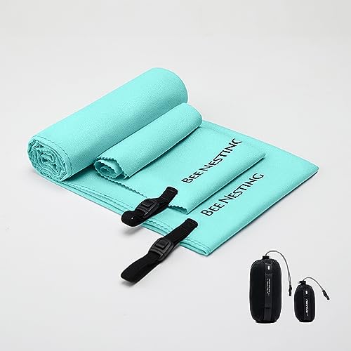 Ultralight Quick Dry Towels in XLarge & Small Sizes with Compact Packable Pocket Microfiber Towel for Backpacking Travel Beach Hiking Swimming Sports & Yoga (2 Count)