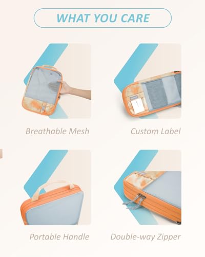 6 Set Compression Packing Cubes for Travel (6 Count)