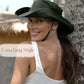 Sun Hats for Women Ponytail Wide Brim Summer Packable Cowboy Hat