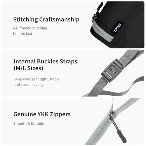 Packing Cubes for Travel 5 Set Black