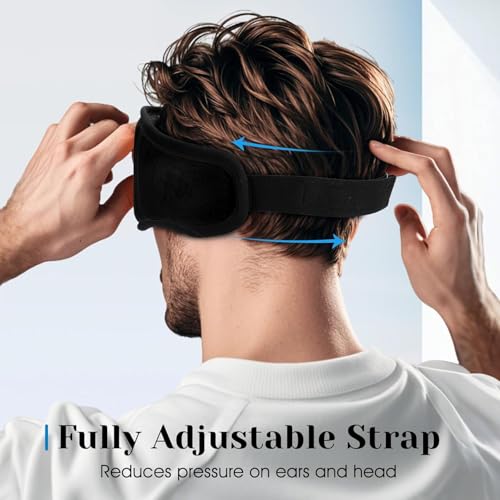 3D Sleep Headphones Bluetooth 5.4 Sleep Mask with HD Speakers