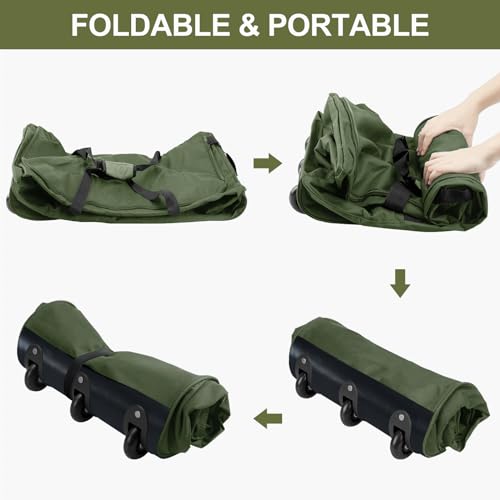 120L Foldable Rolling Duffel Bag with 3 Wheels
