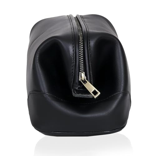 Leather Toiletry Bag for Men Best Gift Premium Genuine Dopp Kit Shaving Kit Organizer Travel Kit Pouch Bag 10 inch Size
