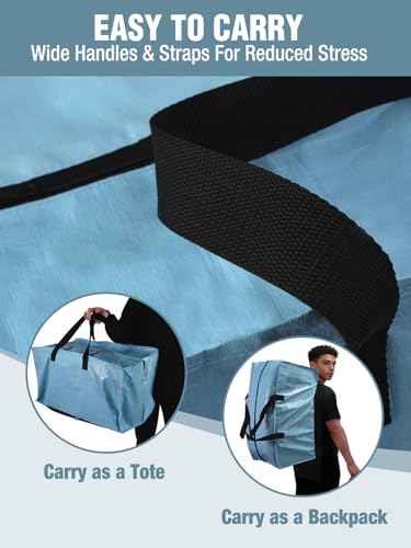 4 Pack Extra Large Moving Bags with Backpack Straps & Handles (4 Count)