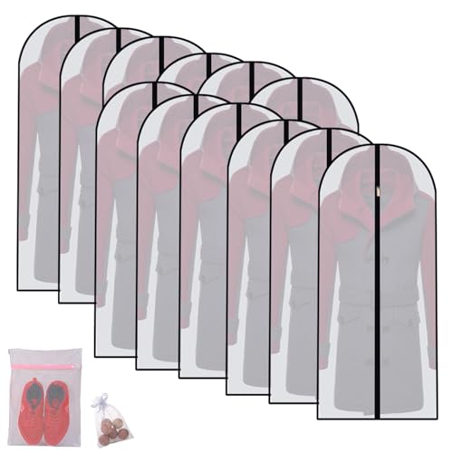 Hanging Garment Bag Dress Bags for Closet Storage (12 Count)