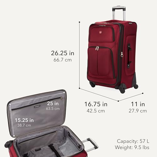 Sion Softside Expandable Spinner Luggage Durable Lightweight Travel Suitcase