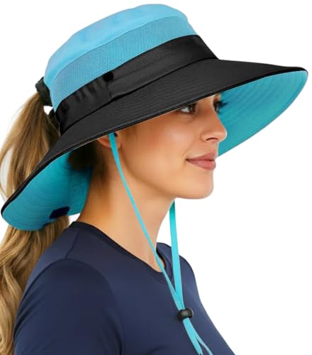 Ponytail Sun Hat for Women with UPF 50+ UV Protection