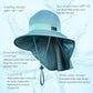 Cooling Sun Hat for Men Women UPF50+ Wide Brim Fishing Hat with Neck Flap Adjustable Foldable Bucket Hat for Hiking Light Blue