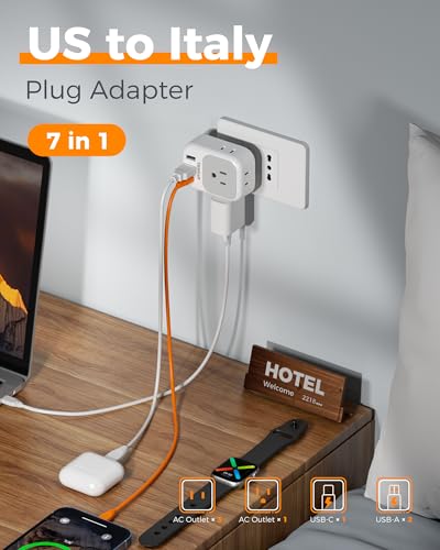 Italy Travel Plug Adapter (2 Count)