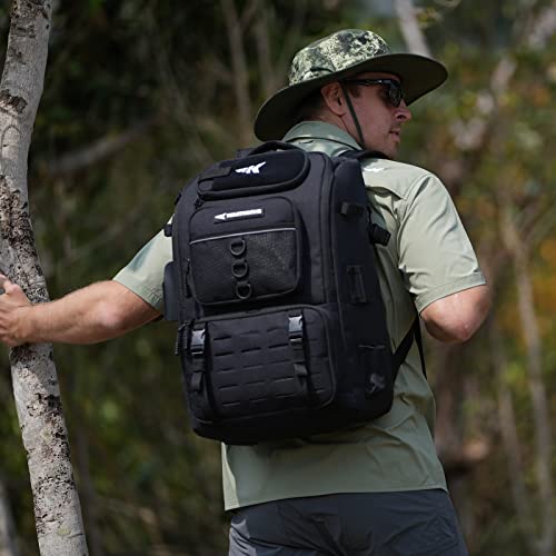 KarryAll Fishing Backpack with Rod Holder 4 Tackle Boxes