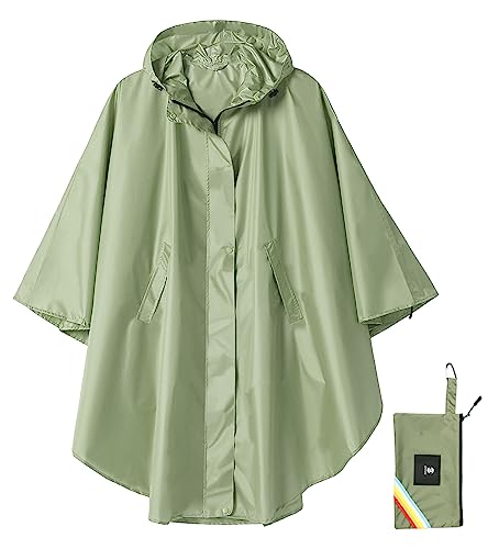 Unisex Rain Poncho Hooded Waterproof Raincoat for Adults Women
