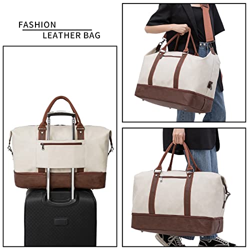Leather Travel Bag with Shoe Pouch