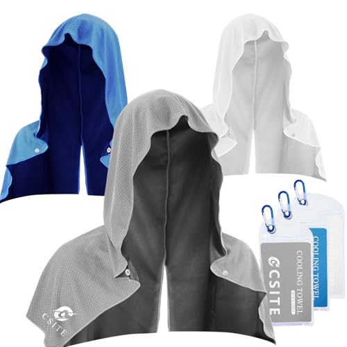 3 Pack Cooling Hoodie Towels for Neck and Face (3 Count)