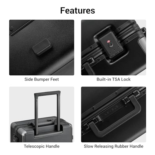 Zipperless Carry On Suitcase Airline Approved with Aluminum Frame