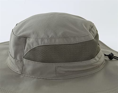 Women's Summer Beach Hats Breathable Mesh Bucket Sun Hat Wide Brim UV Protection Fishing Hiking Hat Army Green