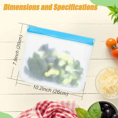 10 Pack Reusable Silicone Food Storage Bags (10 Count)